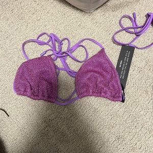 Purple sparkle triangl bathing suit